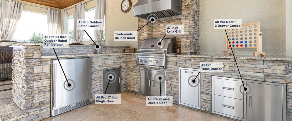 All Pro Stainless Products kitchen details: names and sizes